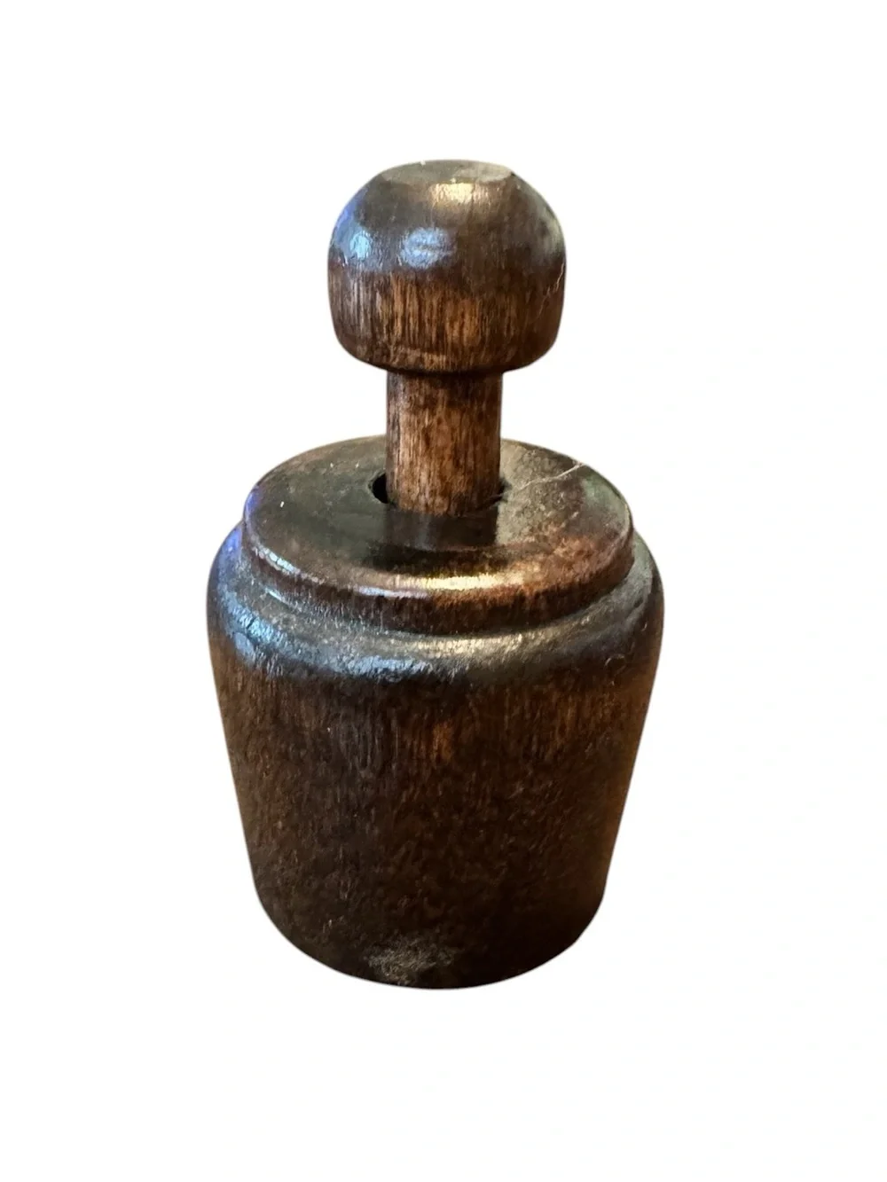 Antique Wooden Butter Stamp Press Sailboat Motif Primitive Farmhouse Kitchen